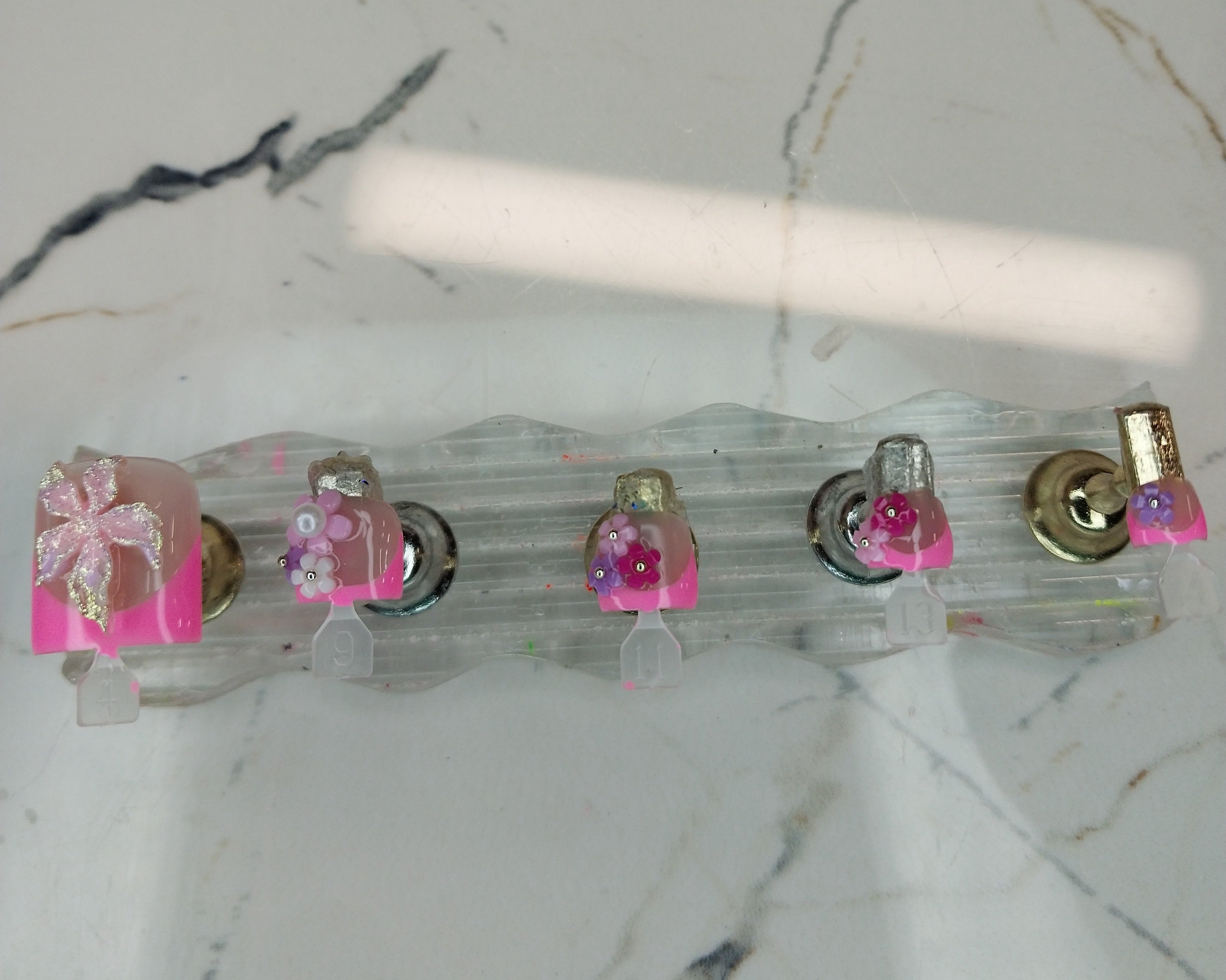 Pink French w floral 10PCS